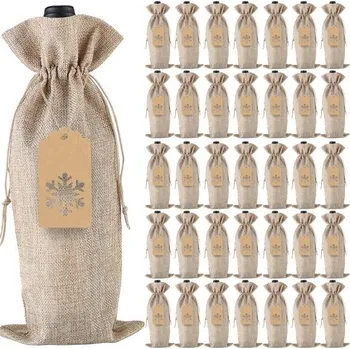 Party dekorace PIXHOTUL Jutové obaly na víno Dárkové sáčky