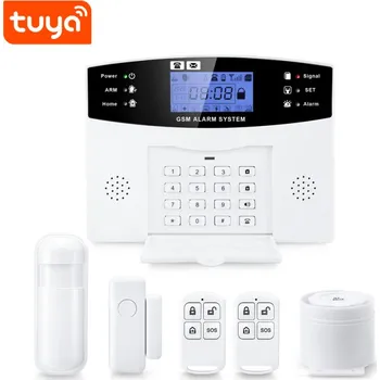 Sada domovního alarmu MXM Zabezpečovací systém – GSM + 4G, Tuya Smart Life, LCD displej, hlasové ovládání a záložní baterie