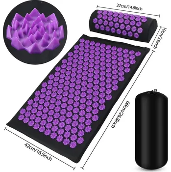 Masážní přístroj Shiatsu akupresurní masážní podložka jóga | relaxace 2 ks - 3 ks lotosově žluté