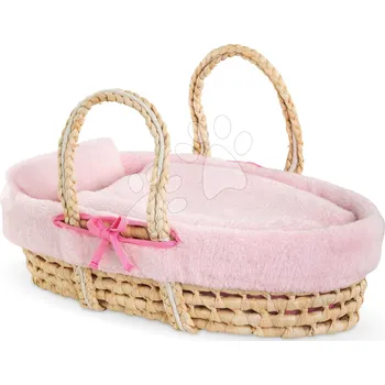 Doplněk pro panenku Proutěný košík s přikrývkou a polštářem pro panenku Braided Basket Set Plush Corolle pro panenku 36–42 cm