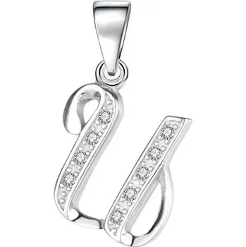 Přívěsek Stříbrný přívěsek písmeno se zirkony | šperk - Přívěsek U