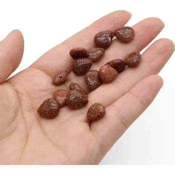 Dětské navlékací korálky Přírodní minerální kapkovité korálky | minerály 5 ks - Zlatý pískovec