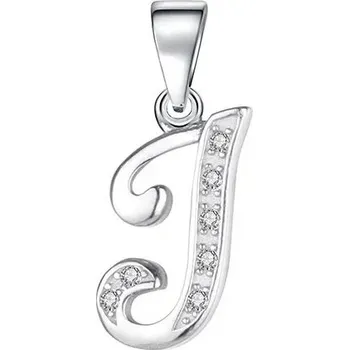 Přívěsek Stříbrný přívěsek písmeno se zirkony | šperk - Přívěsek J.