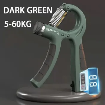 Nastavitelný posilovač ruky s počítadlem 5-60kg | trenažér - Count-DarkGreen