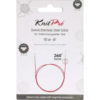 Jehlice KnitPro Purple otočné ocelové lanko 360° 100Cm (KnitPro Purple otočné ocelové lanko 360° 100Cm)