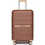 Tvrdý kufr British Traveller hnědý polypropylenový 69 l
