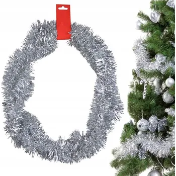 Vánoční dekorace VÁNOČNÍ GIRLANDA NA STROMEČEK ŘETĚZ STŘÍBRNÝ 2m