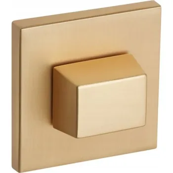 Dveřní kování VDS R67 FIT rozeta čtvercová zlatá saténová WC