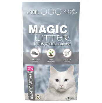 Podestýlka pro kočku Kočkolit Magic Litter Bentonite Ultra White Carbon 10l
