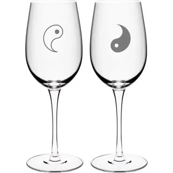 Sklenice Sklenice Jin Jang 2ks (Pískování )