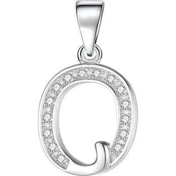 Přívěsek Stříbrný přívěsek písmeno se zirkony | šperk - Přívěsek Q