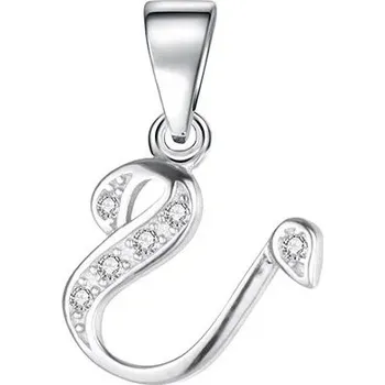 Přívěsek Stříbrný přívěsek písmeno se zirkony | šperk - Přívěsek V.