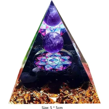 Krystalová orgonitová pyramida 5 cm | dekorace - Typ 20