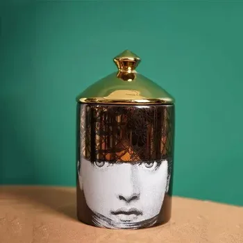 Svícen Keramický svícen obličej s červenými rty | dekorace - XGD54