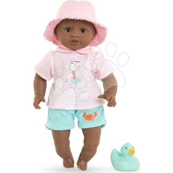 Panenka Panenka ke koupání Baby Bath Alyzée Mon Premier Poupon Corolle s hnědýma mrkacíma očima a kachničkou 30 cm od 18 měsíců