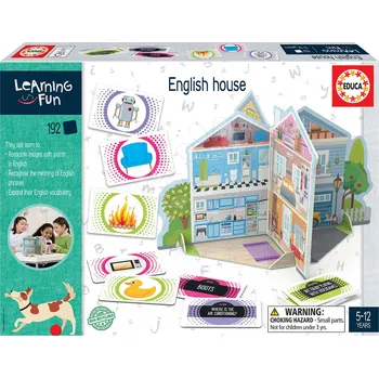Desková hra Naučná hra pro nejmenší English House Educa Učíme se výbavu rodinného domu v angličtině s obrázky 192 dílů od 5–12 let