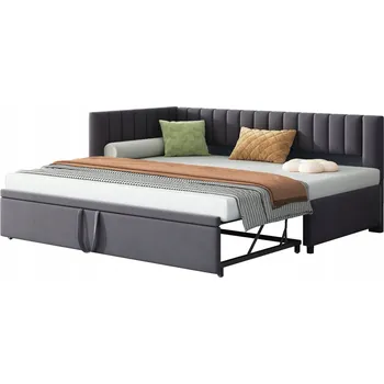 Postel Jednolůžková dřevěná postel Arhatreya 90x200 cm šedá