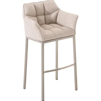 Barová židle LRCZ Látková barová židle Damaso s rámem na 4 nohách Barva: Modrá, Barva rámu: černá