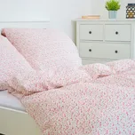 Francouzské krepové povlečení KVÍTKY ČERVENÉ Zapínání: knoflík, Velikost polštáře: 2x70x90, Velikost přikrývky: 200x240