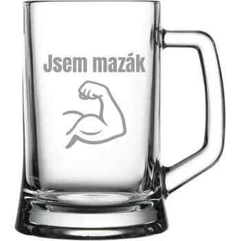 Sklenice Půllitr “jsem mazák” (Pískování )
