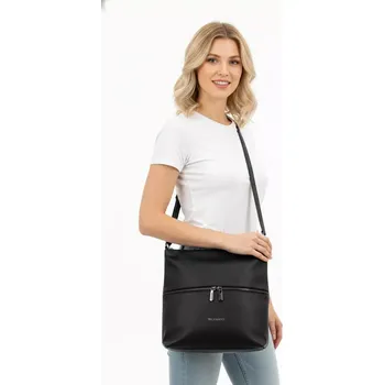 Kabelka Dámská crossbody kabelka Coveri – černá, elegantní s přední kapsou na zip