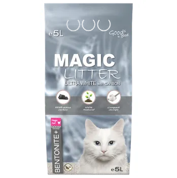 Kočkolit Magic Litter Bentonite Ultra White Carbon 5l