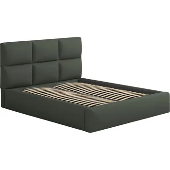 Postel Windsor & Co Tmavě zelená dvoulůžková postel Libera 160 x 200 cm s úložným prostorem