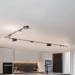 Lindby Kolejnicový systém Lumaro, bodový, 6 světel, černý, 48V, stmívatelný - LED pásky malé - délka 13,4 cm, šířka 4,5 cm, výška 5,2 cm; LED pásky velké - délka 26 cm, šířka 4,5 cm, výška 5,4 cm; Ø ovladače 13 cm černá 3 x 10 W LED + 3 x 20 W LED - Dopra