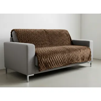Přehoz na lůžko Přehoz na sedačku - pohovku FLANELA hnědá 170x210 cm, 200x220 cm Mybesthome Rozměr: 170x210 cm
