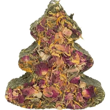 Krmivo pro hlodavce Vánoční pamlsky pro hlodavce, Xmas TREE - vánoční stromeček s mrkví, květy pro hlodavce, 90 g (Pamlsky pro morčata, králíky)