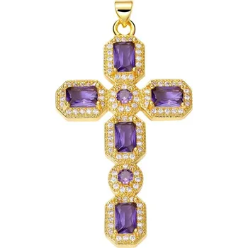 Přívěsek Přívěsek kříž se zirkony | šperk - PX2260-G