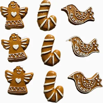 Vánoční dekorace Vánoční dekorace - 9 ks - ptáček, hůlka, anděl