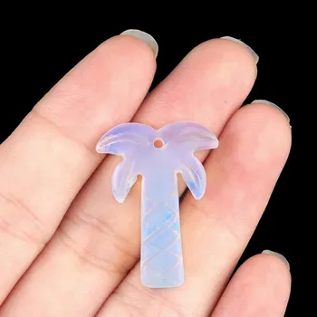 Přívěsek Hawaii přívěsek z přírodního kámene - kokosový strom | šperk - Opál