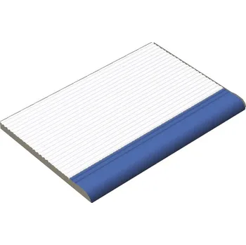 Dlažba RAKO Pool XPP57005 schod.stupeň-sign.zaoblení bílo-modrá 20x15 cm