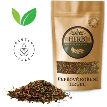 Koření Herbi Pepřové koření hrubé, 50 g – silná směs na steaky a do mlýnků