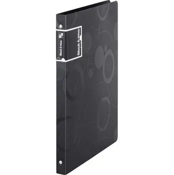 4kroužkový pořadač Black&White - A4, šíře hřbetu 2 cm, černý