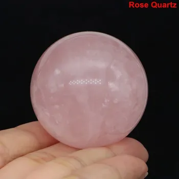 Přírodní křišťálová koule 40mm pro harmonizaci energie | dekorační kámen, reiki krystal - Růženín , 1 KS