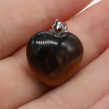 Přívěsek Přívěsek přírodní kámen srdce 16mm | šperk - Kámen tygřího oka