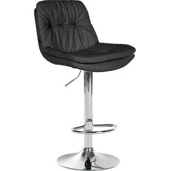 Barová židle LRCZ Koženková barová židle Laurel Barva: černá, Materiál rámu: Kov v chromovém vzhledu