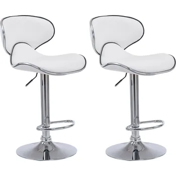 Barová židle LRCZ Sada 2 barových židlí Las Vegas imitace kůže Barva: červená bordeaux, Barva rámu: chrom