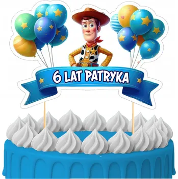 Obraz ZÁPICH DO DORTU Narozeninová Ozdoba na Dort Sto Let BUZZ RAKEŤÁK TOY STORY WOODY Postavičky 2