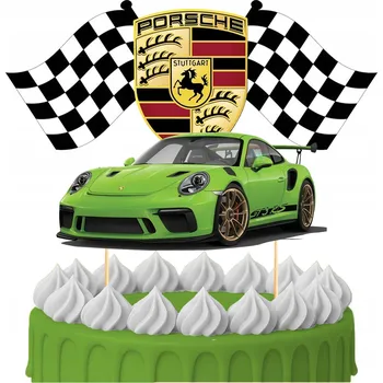 Obraz ZÁPICH DO DORTU Narozeninová Ozdoba na Dort Sto Let PORSCHE AUTO SPORT Postavičky Toppery 6