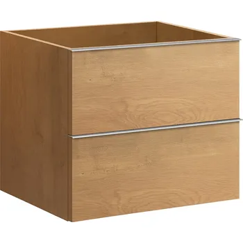 Koupelnový nábytek CERANO - Koupelnová skříňka pod umyvadlo s úchytkou Velora - dub medový, chromová úchytka - 69x53x46 cm