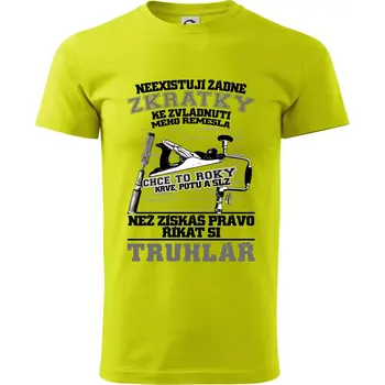 Truhlář zkratky - Klasické pánské triko vyšší gramáže - M ( Limetková )