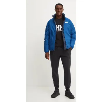 Oboustranná péřová bunda Helly Hansen HH REVERSIBLE DOWN pánská, tmavomodrá barva, 53890 59X, vel. L