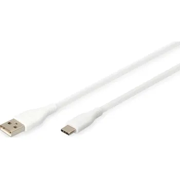 Datový kabel Silikonový napájecí kabel USB-A - USB-C, USB 2.0 60W, 2m bílý