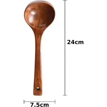 Dřevěná naběračka na polévku | kuchyňské náčiní - 1 ks 7,5x24cm