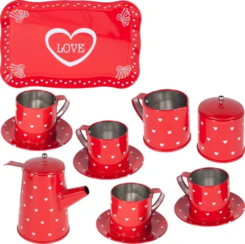 Karnevalový kostým MalPlay Čajová souprava pro děti 14 ks, červená