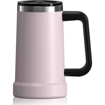 Termohrnek Nerezový termo hrnek s uchem 700ml | cestovní nádobí - Růžový