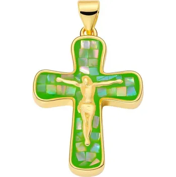 Přívěsek Přívěsek kříž se zirkony | šperk - PX2322-E